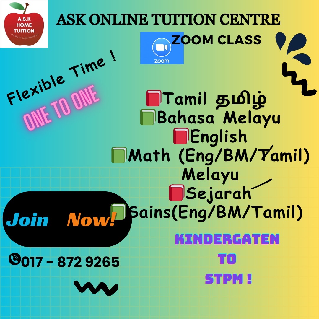 Home Tuition Tamil ,BM, Eng, Math & Science Face to Face and Online Tuition Services — photo 4